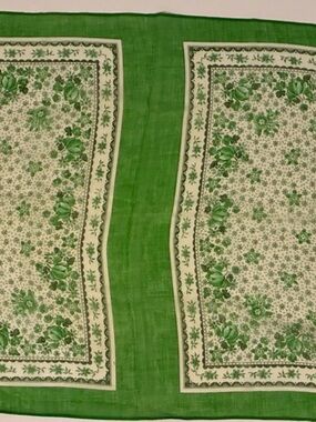 Fabulous and rare vintage Green Floral Scarf
